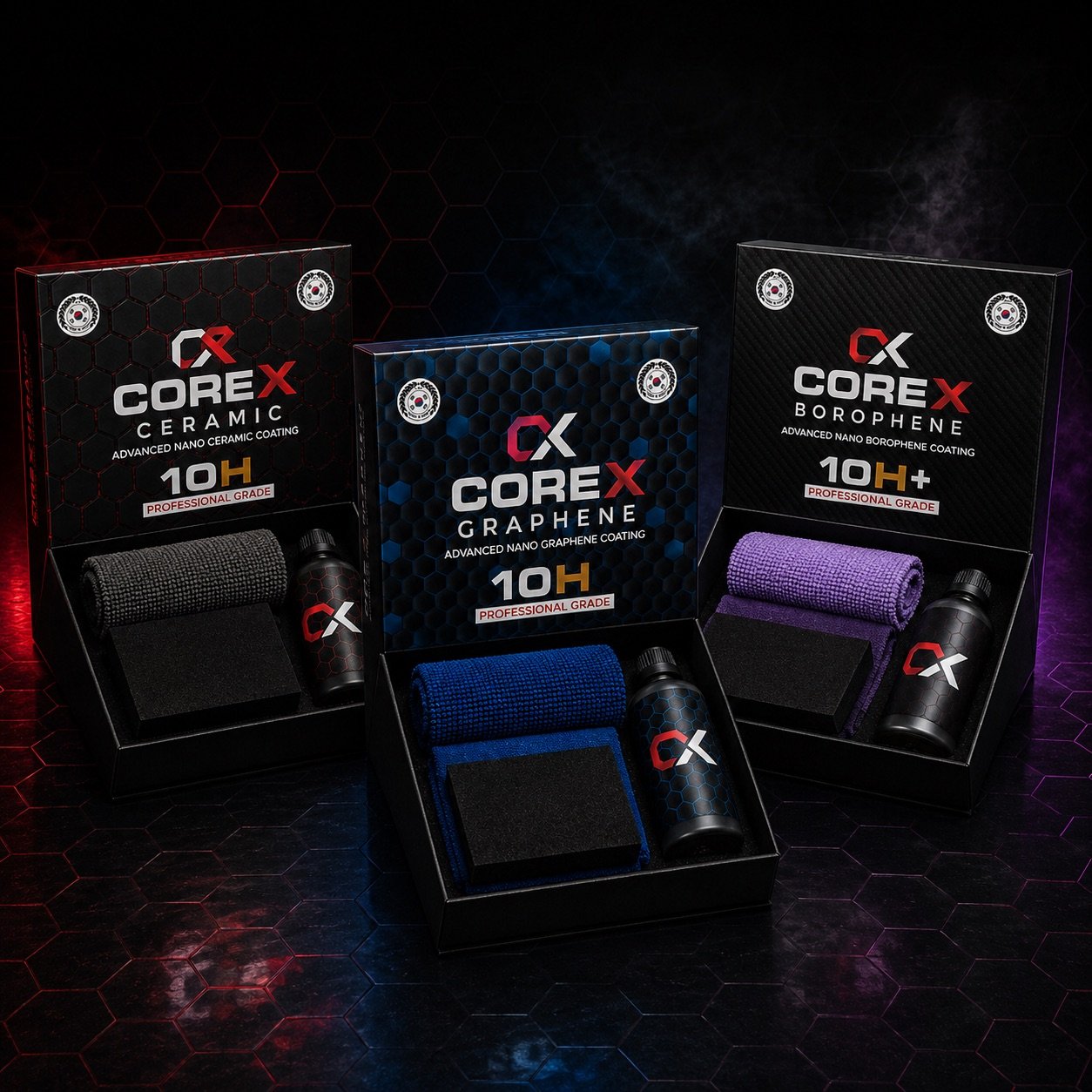 COREX Ceramic, Graphene and Borophene professional coating kits